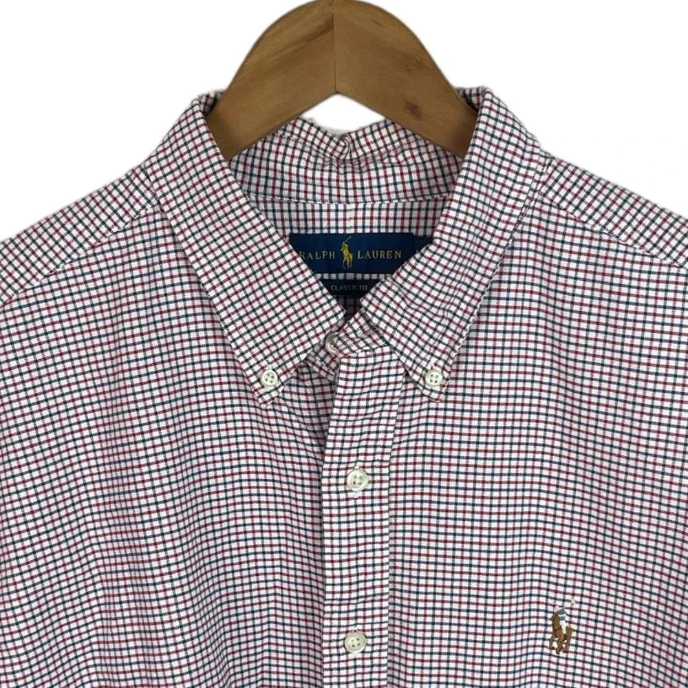 BF905 Mens Polo Ralph Lauren Designer CLASSIC FIT Plaid Button Down Shirt XXL